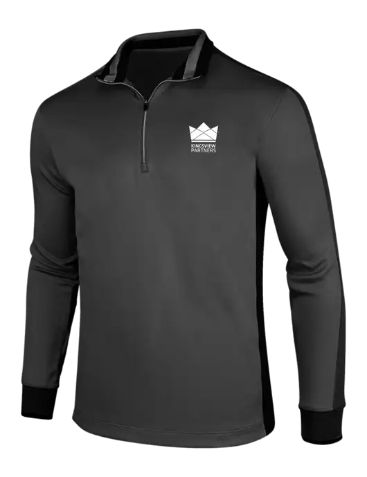 NIKE Anthracite Heather/Black Dry-Fit 1/2 Zip Cover-Up w/Kingsview Partners Logo