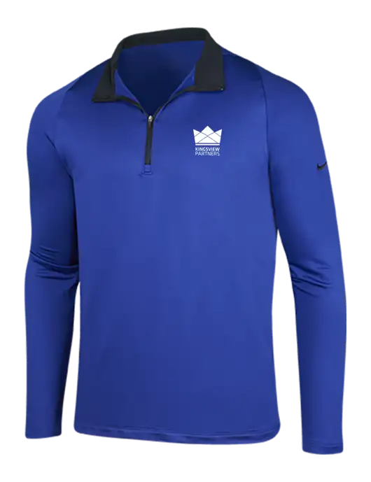 NIKE Deep Royal/Black Dry-Fit Stretch 1/2 Zip Cover-Up w/Kingsview Partners Logo