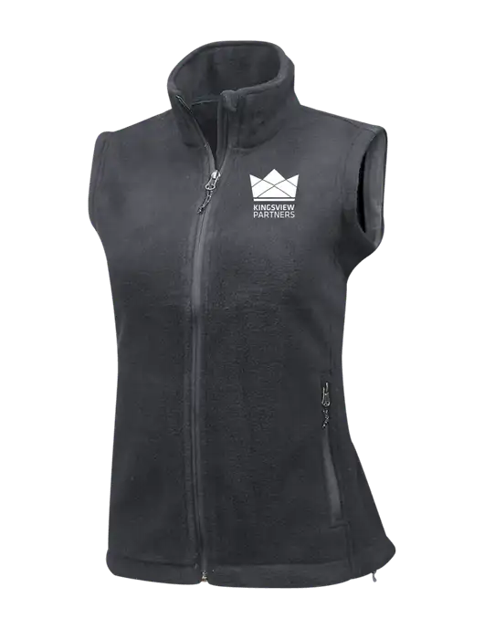 Medium Grey Womens Fleece Vest w/Kingsview Partners Logo