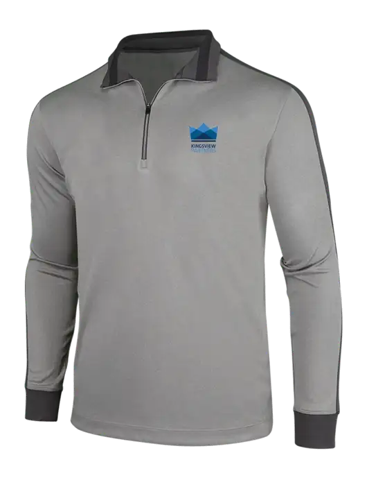 NIKE Athletic Grey/Heather Dark Grey Dry-Fit 1/2 Zip Cover-Up w/Kingsview Partners Logo