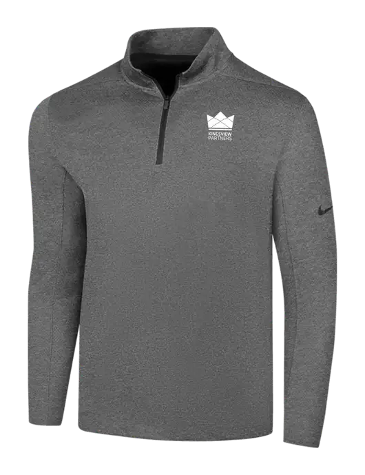 NIKE Dark Grey Heather Dry 1/2 Zip Cover-Up w/Kingsview Partners Logo
