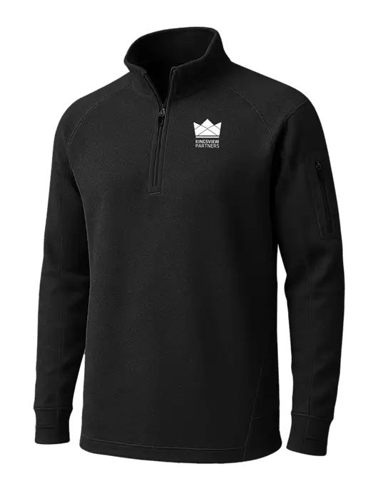 Black Tech Fleece 1/4 Zip Pullover w/Kingsview Partners Logo
