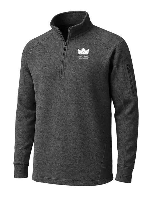 Graphite Heather Tech Fleece 1/4 Zip Pullover w/Kingsview Partners Logo