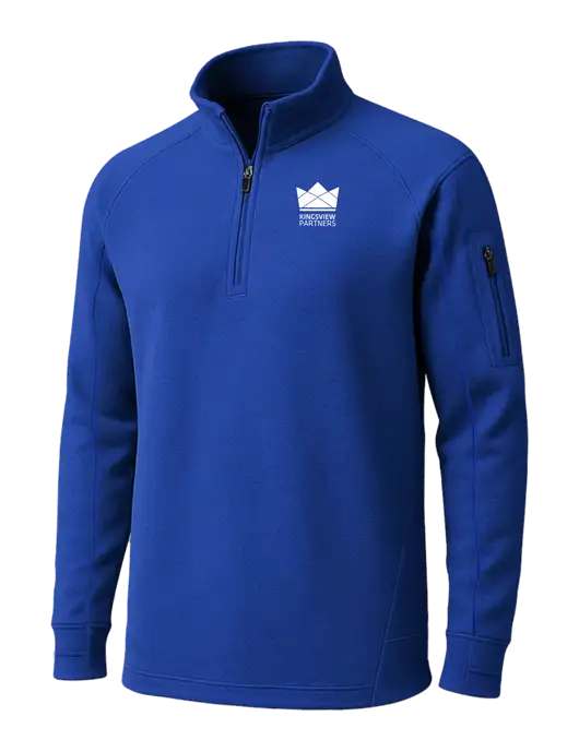 True Royal Tech Fleece 1/4 Zip Pullover w/Kingsview Partners Logo