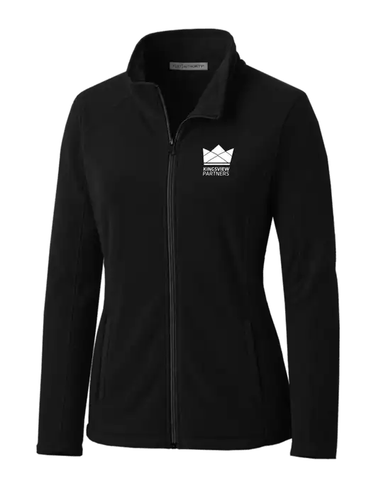 Black Womens Microfleece Jacket w/Kingsview Partners Logo