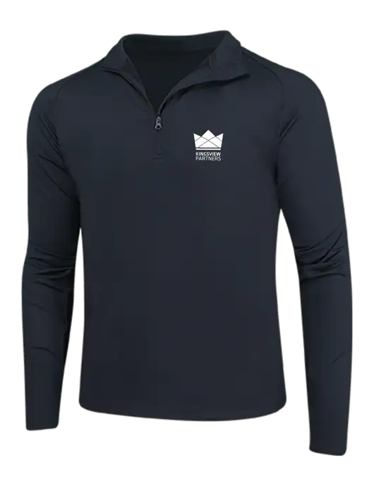 Black Sport Wick Stretch 1/4 Zip Pullover w/Kingsview Partners Logo