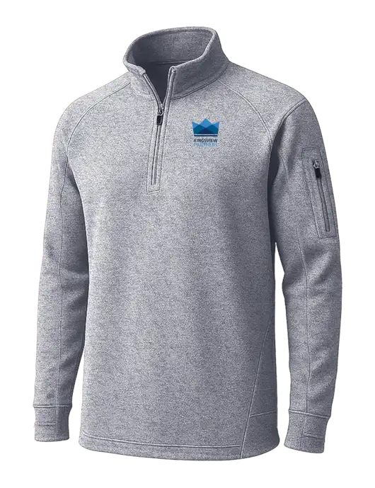 Grey Heather Tech Fleece 1/4 Zip Pullover w/Kingsview Partners Logo