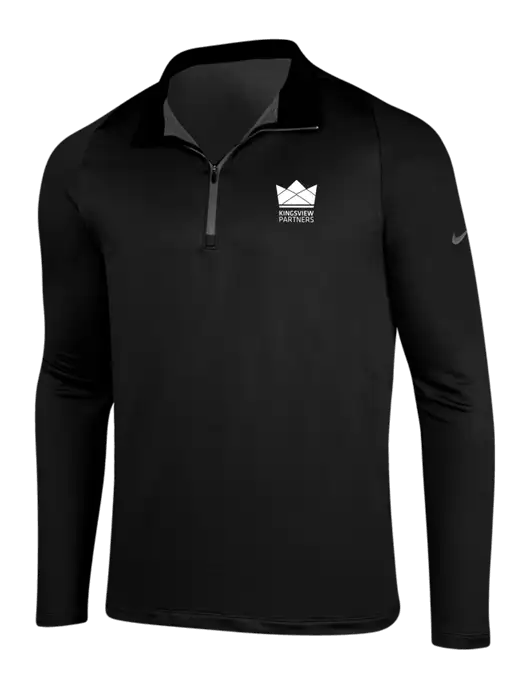 NIKE Black/Dark Grey Dry-Fit Stretch 1/2 Zip Cover-Up w/Kingsview Partners Logo