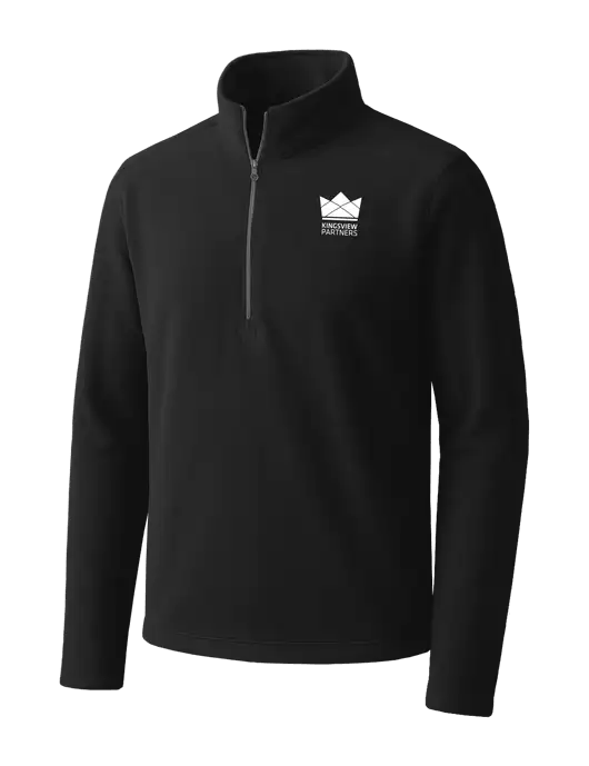 Black Microfleece 1/2 Zip Pullover w/Kingsview Partners Logo