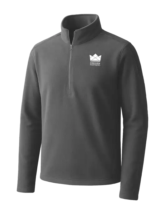 Medium Grey Microfleece 1/2 Zip Pullover w/Kingsview Partners Logo