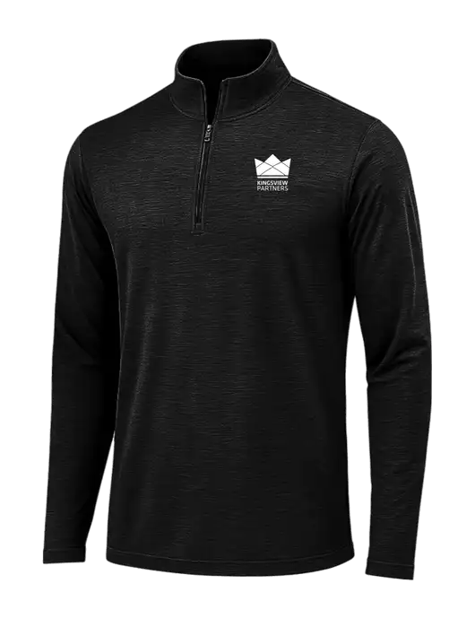 Black Triad Solid Posicharge Tri-Blend Wicking 1/4 Zip Pullover w/Kingsview Partners Logo