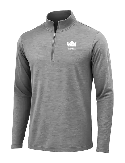 Dark Grey Heather Posicharge Tri-Blend Wicking 1/4 Zip Pullover w/Kingsview Partners Logo