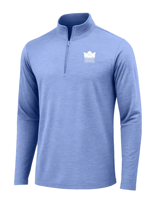 True Royal Heather Posicharge Tri-Blend Wicking 1/4 Zip Pullover w/Kingsview Partners Logo