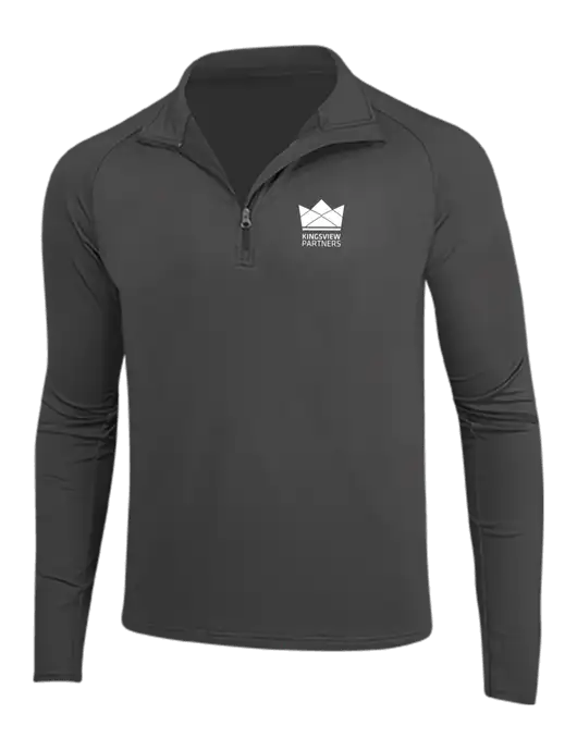 Charcoal Grey Sport Wick Stretch 1/4 Zip Pullover w/Kingsview Partners Logo