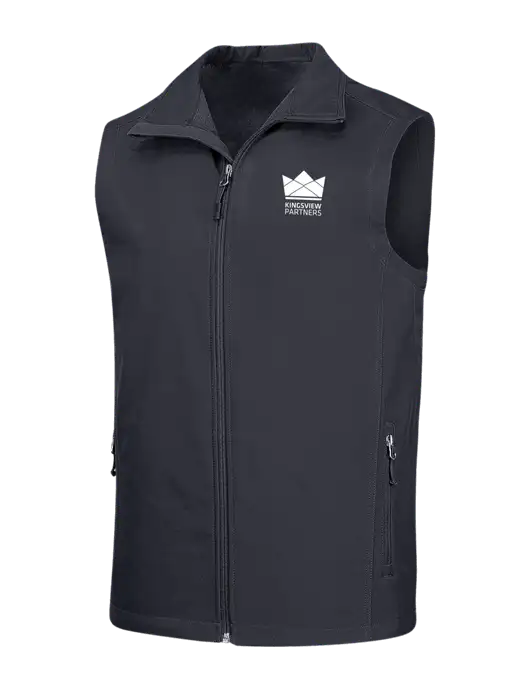 Dark Grey Core Soft Shell Vest w/Kingsview Partners Logo