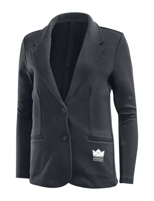 Charcoal Grey Womens Knit Blazer w/Kingsview Partners Logo
