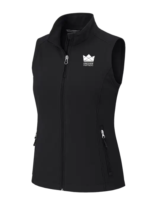 Black Womens Core Soft Shell Vest w/Kingsview Partners Logo