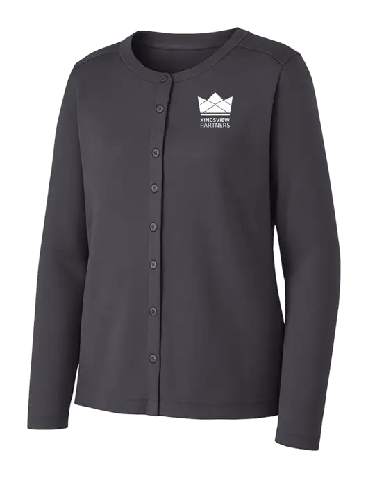 Grey Smoke Womens Concept Stretch Button-Front Cardigan Sweater w/Kingsview Partners Logo