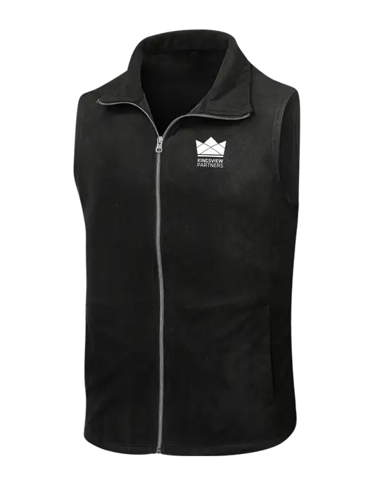 Black Microfleece Vest w/Kingsview Partners Logo
