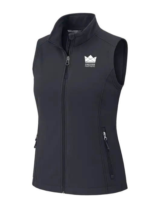 Charcoal Grey Womens Core Soft Shell Vest w/Kingsview Partners Logo