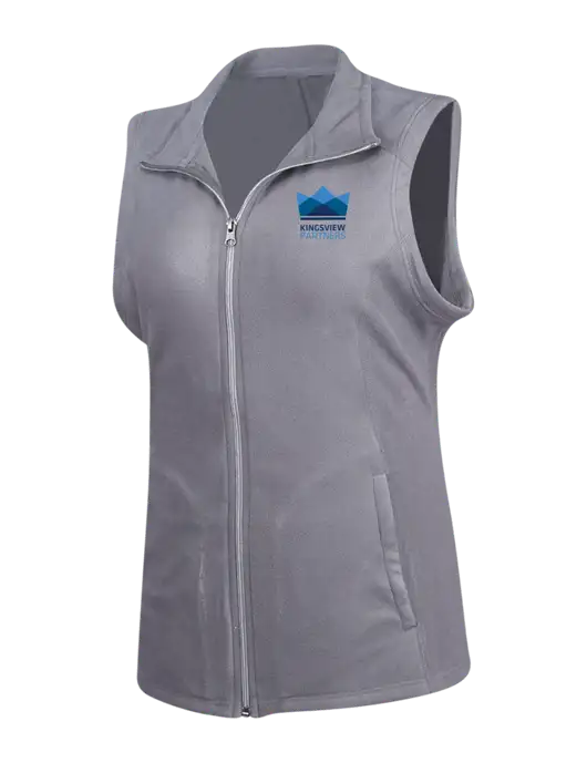 Medium Grey Womens Microfleece Vest w/Kingsview Partners Logo