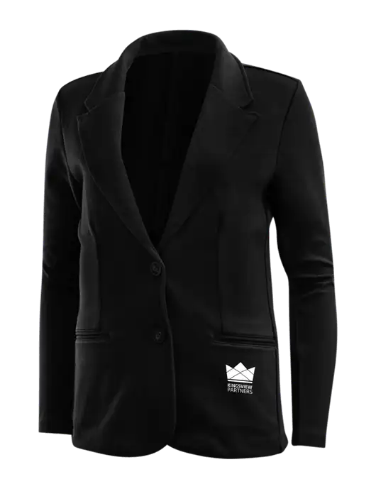 Black Womens Knit Blazer w/Kingsview Partners Logo