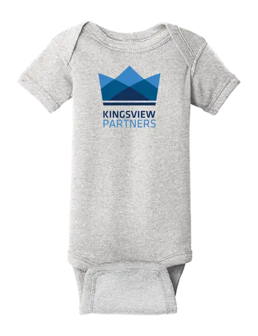 Rabbit Skins Light Grey Heather Infant Short Sleeve Baby Rib Bodysuit w/Kingsview Partners Logo