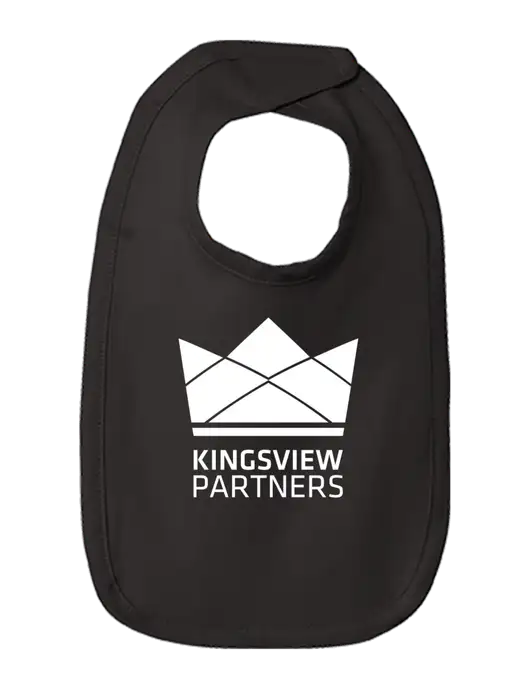 Rabbit Skins Black Infant Premium Jersey Bib w/Kingsview Partners Logo