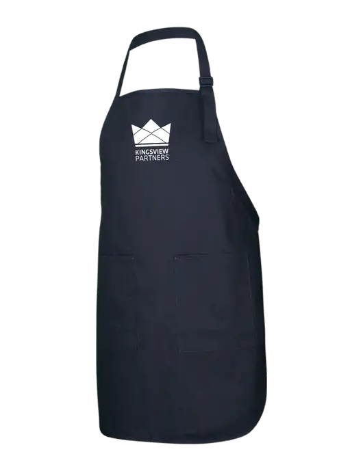 Full-Length Black Apron With Pockets w/Kingsview Partners Logo