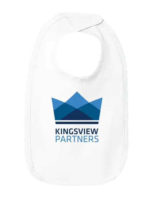 Rabbit Skins White Infant Premium Jersey Bib w/Kingsview Partners Logo