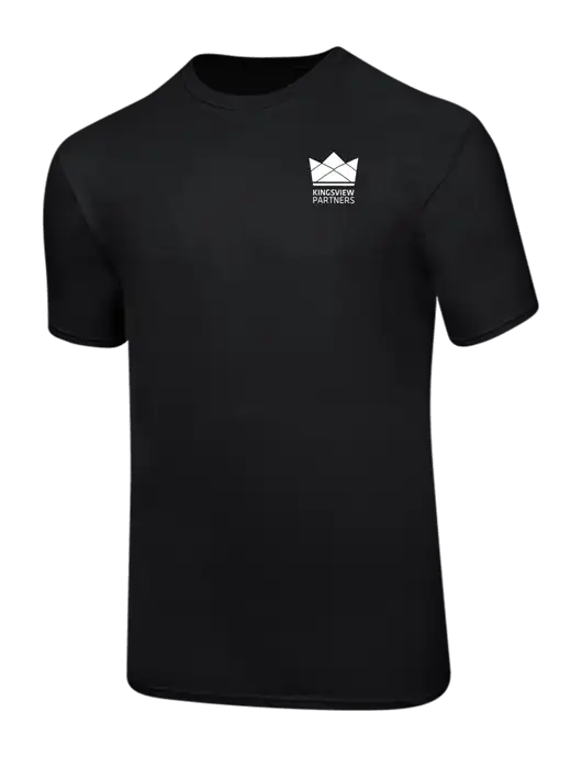 Ring Spun Jet Black 4.5 oz T-Shirt w/Kingsview Partners Logo