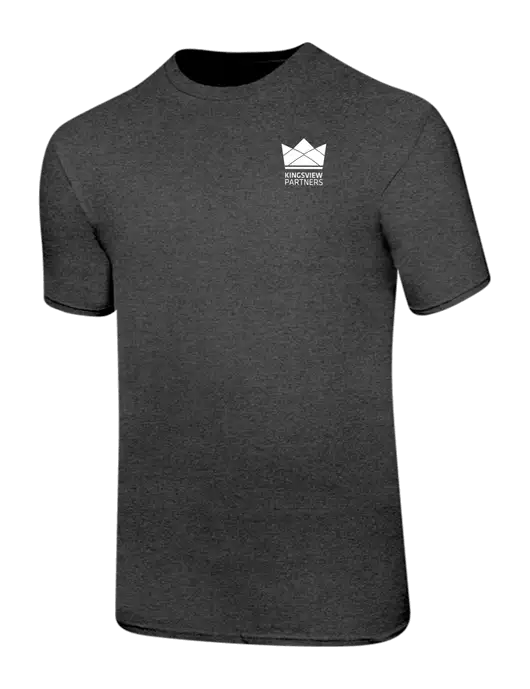 Ring Spun Dark Heather Grey 4.5 oz T-Shirt w/Kingsview Partners Logo
