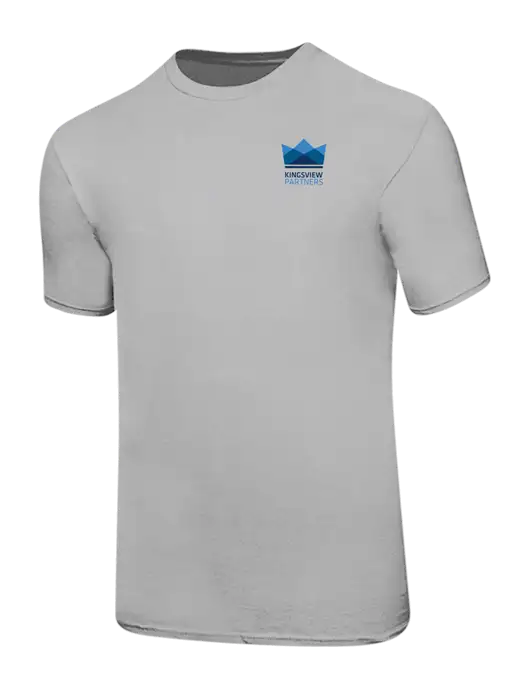 Ring Spun Silver 4.5 oz T-Shirt w/Kingsview Partners Logo