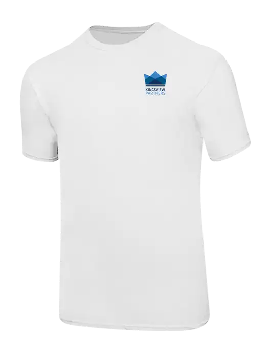 Ring Spun White 4.5 oz T-Shirt w/Kingsview Partners Logo
