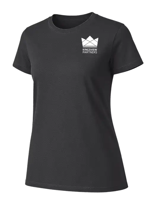 Womens Ring Spun Charcoal 4.5 oz T-Shirt w/Kingsview Partners Logo