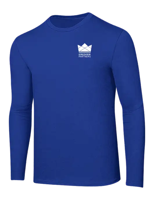 Ring Spun True Royal 4.5 oz Long Sleeve T-Shirt w/Kingsview Partners Logo