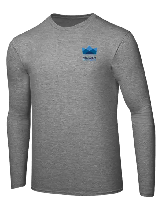 Ring Spun Light Heather Grey 4.5 oz Long Sleeve T-Shirt w/Kingsview Partners Logo
