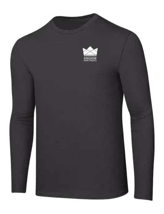 Ring Spun Charcoal 4.5 oz Long Sleeve T-Shirt w/Kingsview Partners Logo