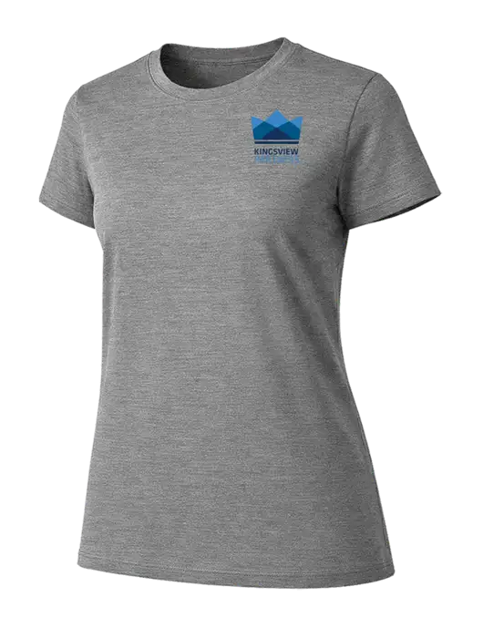 Womens Ring Spun Light Grey Heather 4.5 oz T-Shirt w/Kingsview Partners Logo