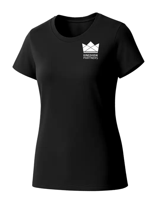Womens Seriously Soft Black T-Shirt w/Kingsview Partners Logo