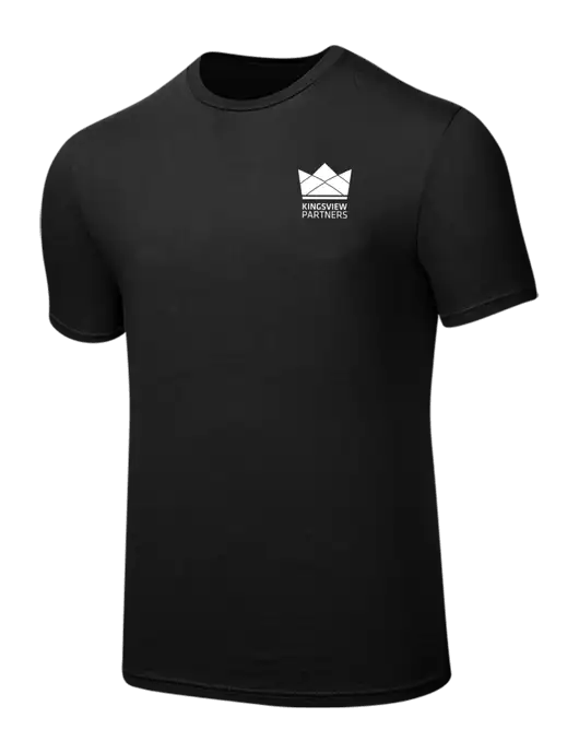 Seriously Soft Black T-Shirt w/Kingsview Partners Logo