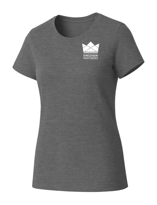 Womens Seriously Soft Grey Frost T-Shirt w/Kingsview Partners Logo