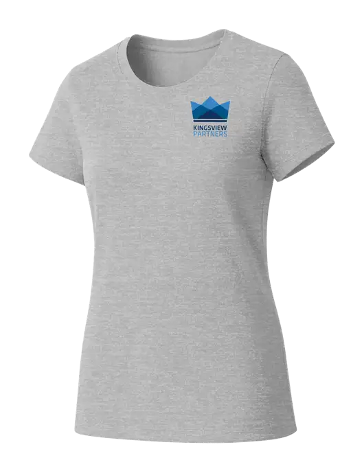 Womens Seriously Soft Light Heathered Grey T-Shirt w/Kingsview Partners Logo
