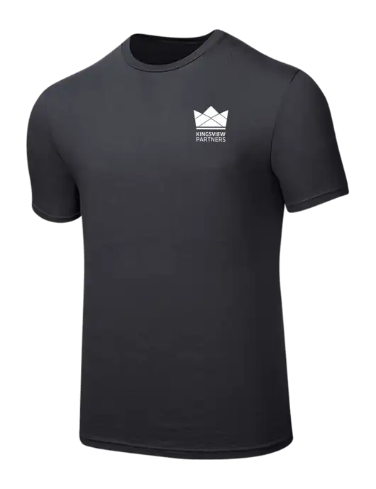 Seriously Soft Charcoal T-Shirt w/Kingsview Partners Logo
