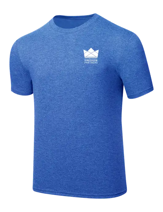 Simply Soft Royal Frost 4.5oz  Poly/Combed Ring Spun Cotton T-Shirt w/Kingsview Partners Logo