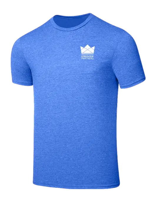 Seriously Soft Heathered Royal T-Shirt w/Kingsview Partners Logo