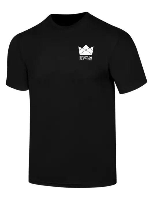 Simply Soft Black 4.5oz  Poly/Combed Ring Spun Cotton T-Shirt w/Kingsview Partners Logo