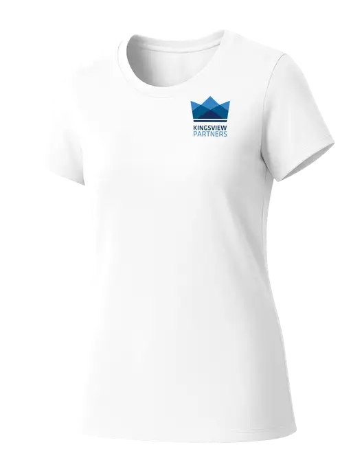 Womens Seriously Soft White T-Shirt w/Kingsview Partners Logo