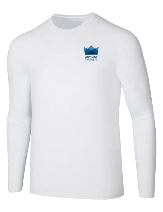 Seriously Soft White Long Sleeve T-Shirt w/Kingsview Partners Logo
