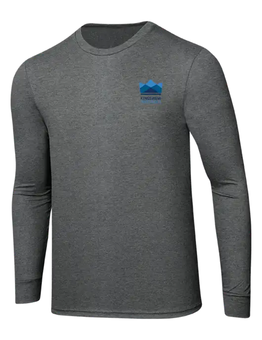 Simply Soft Long Sleeve Medium Grey Frost 4.5 oz, Poly/Combed Ring Spun Cotton T-Shirt w/Kingsview Partners Logo